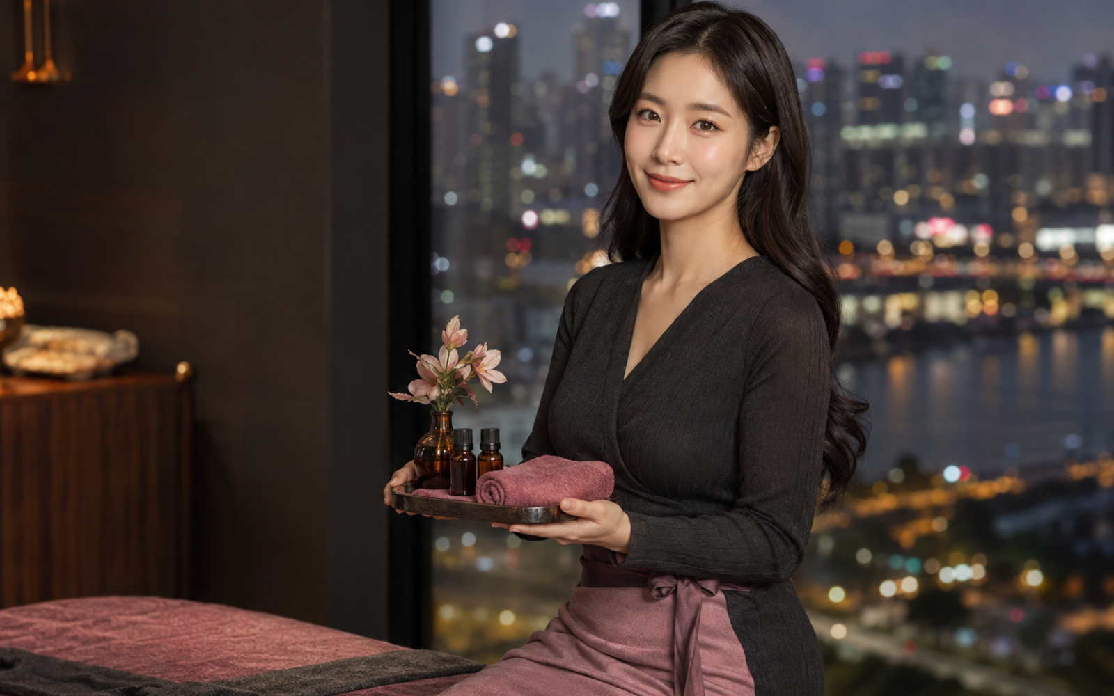 안성 방문 홈케어를 안내하는 젊은 성인 한국 여성 관리사