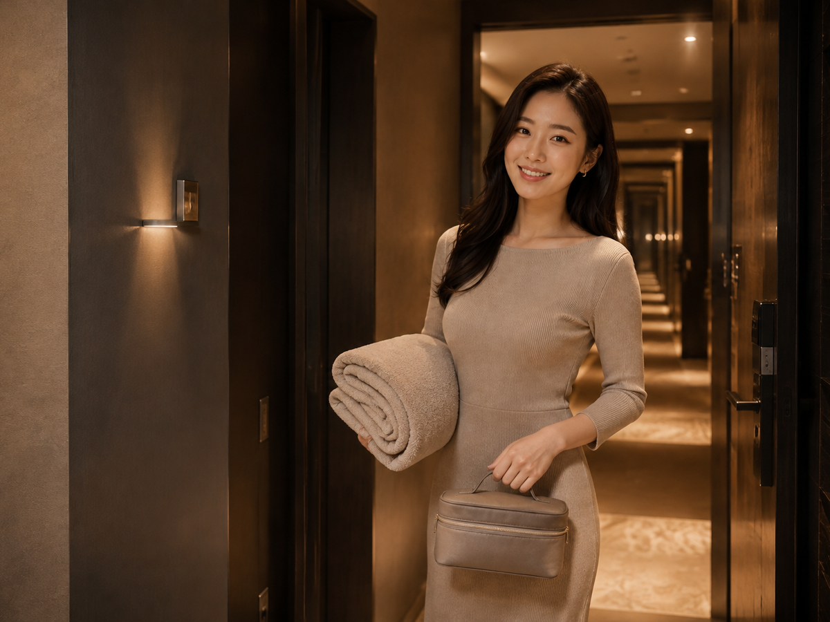 안성 방문 홈케어 일정을 준비하는 젊은 성인 한국 여성 관리사
